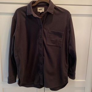 Madewell charcoal XS button down oversized  fleece shirt